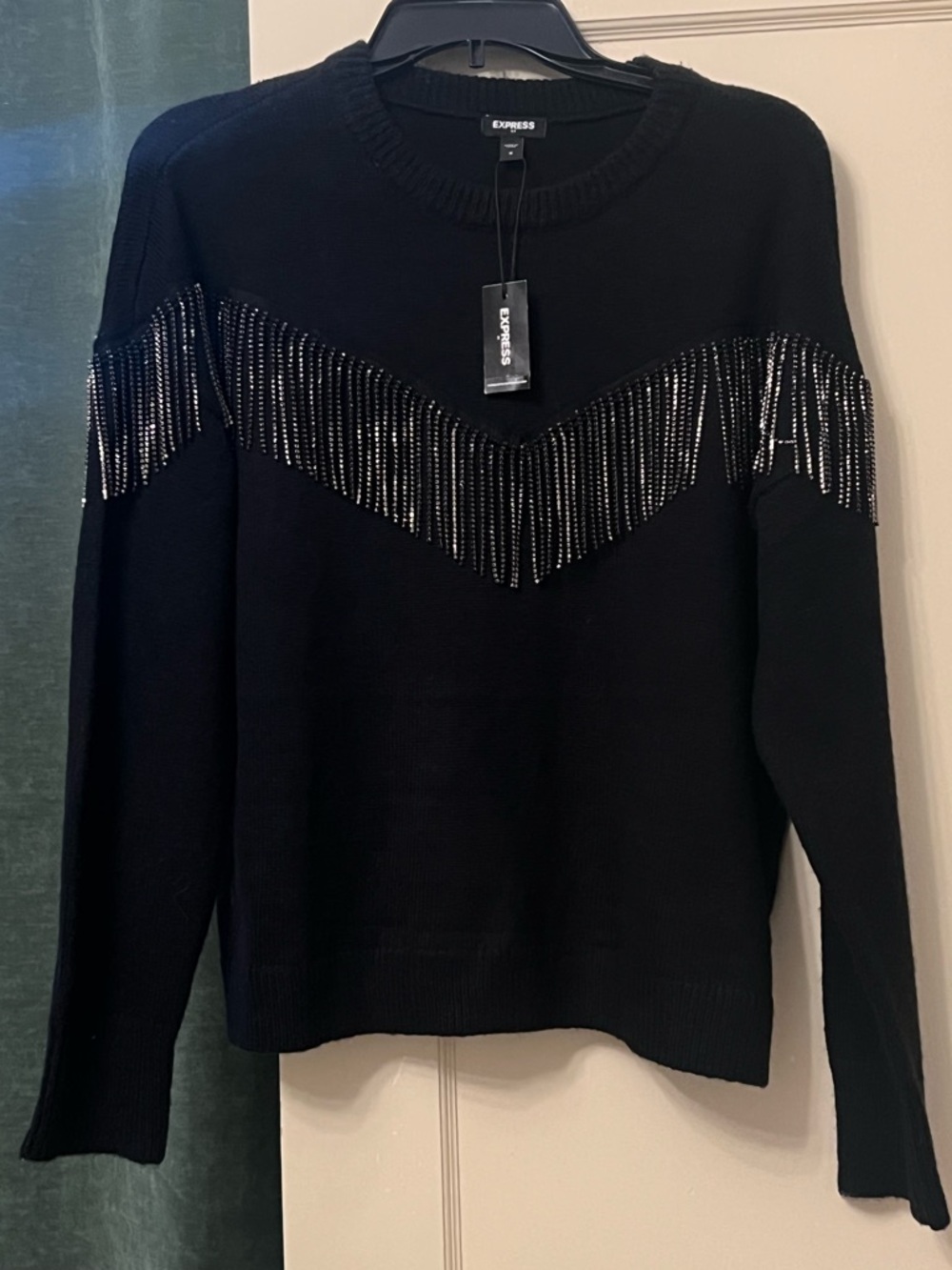 Express Fringe Rhinestone Sweatshirt - Picture 3 of 6